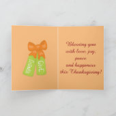 Happy Thanksgiving Türkei Feiertagskarte (Innenseite)