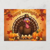 Happy Thanksgiving Türkei Feiertagspostkarte (Vorderseite)