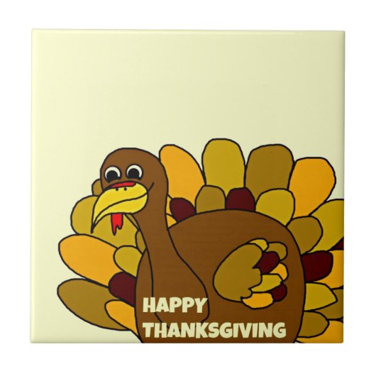 Happy Thanksgiving Türkei Fliese (Vorderseite)