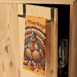 Happy Thanksgiving Türkei Geschirrtuch