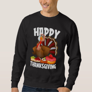 Happy Thanksgiving Türkei Gesicht Maske Funny Food Sweatshirt