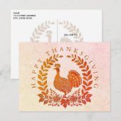 Happy Thanksgiving Türkei Postcard Postkarte (Vorne/Hinten)