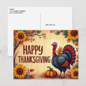 Happy Thanksgiving Türkei Postcard Postkarte (Vorne/Hinten)