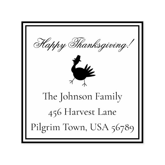 Happy Thanksgiving Türkei Rücksendeadresse Permastempel (Design)