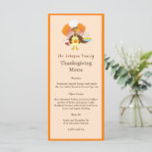 Happy Thanksgiving Türkei serviert Kuchen & Eis Cr Menükarte (Stehend Vorderseite)