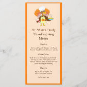 Happy Thanksgiving Türkei serviert Kuchen & Eis Cr Menükarte (Vorderseite)