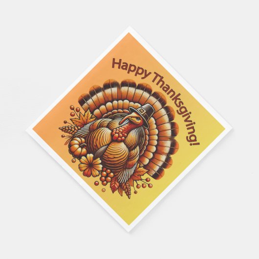 Happy Thanksgiving Türkei Serviette (Ecke)