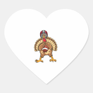 Happy Thanksgiving Türkei spielen Fußball Vater Mä Herz-Aufkleber