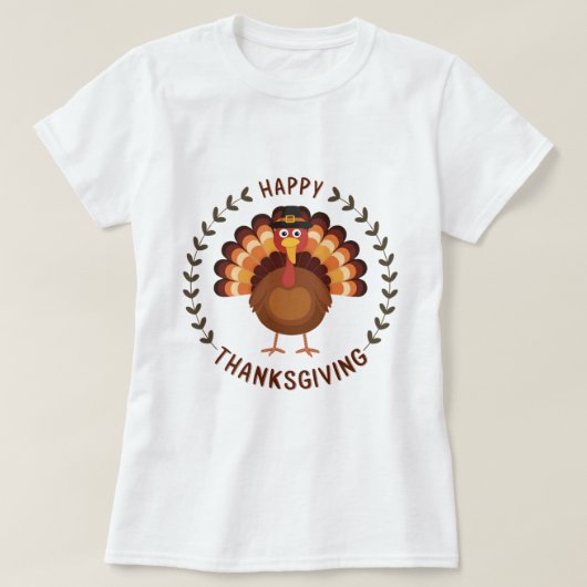 Happy Thanksgiving Türkei T - Shirt (Design vorne)