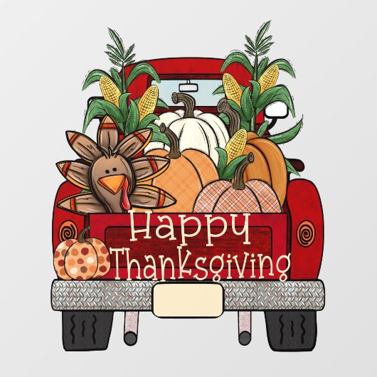 Happy Thanksgiving Türkei Truck Window Clubing Fensteraufkleber (Blatt)