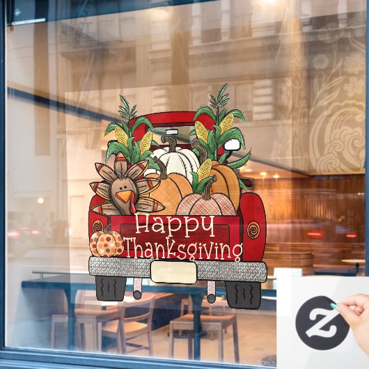 Happy Thanksgiving Türkei Truck Window Clubing Fensteraufkleber (Café-Fenster)