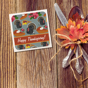 Happy Thanksgiving Türkei und Pumpkin Pie Rechteckiger Pappuntersetzer