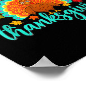 Happy Thanksgiving Turkey &amp; Sunflower, Thanksg Poster (Ecke)