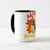 Happy Thanksgiving Turkey Beagle Dog Lover Tasse (Vorderseite Links)
