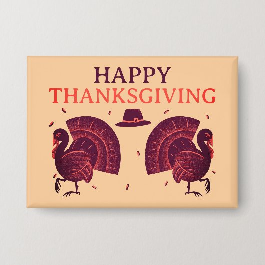 Happy Thanksgiving Turkey Button (Vorderseite)