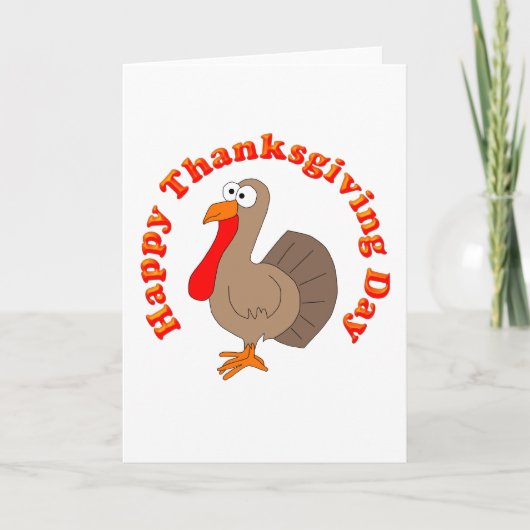 Happy Thanksgiving Turkey Card Feiertagskarte (Vorderseite)