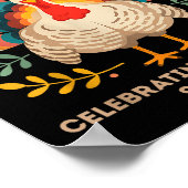 Happy Thanksgiving Turkey Celebrating Immigrants S Poster (Ecke)
