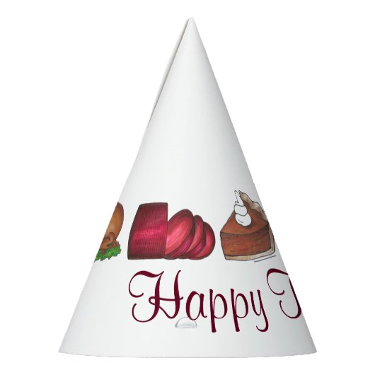 Happy Thanksgiving Turkey Cranberry Pie Dinner Partyhütchen (Links)