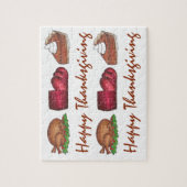 Happy Thanksgiving Turkey Cranberry Pie Holiday Puzzle (Vertikal)