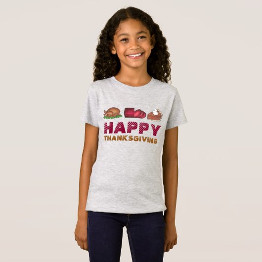 Happy Thanksgiving Turkey Cranberry Pie Slice Food T-Shirt (Vorne ganz)