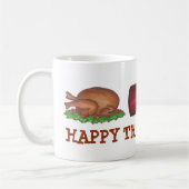 Happy Thanksgiving Turkey Cranberry Pie Slice Tass Kaffeetasse (Links)