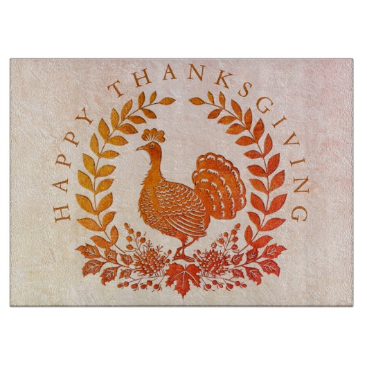 Happy Thanksgiving Turkey Cutting Board Schneidebrett (Vorderseite)