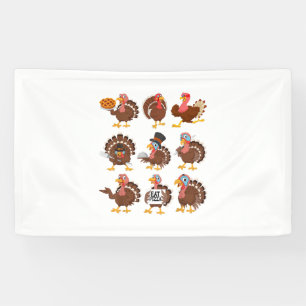 Happy Thanksgiving Turkey Day Girls Boys Kinder To Banner