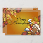 Happy Thanksgiving Turkey Dinner Einladungen (Vorne/Hinten)