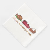Happy Thanksgiving Turkey Dinner Holiday Meal Serviette (Ecke)