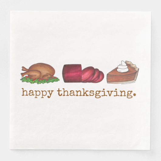 Happy Thanksgiving Turkey Dinner Holiday Meal Serviette (Vorderseite)