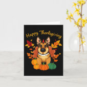Happy Thanksgiving Turkey Dog Fall Karte (Gelbe Blume)