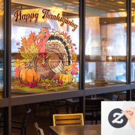 Happy Thanksgiving Turkey Fall Harvest Graphic  Fensteraufkleber