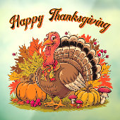 Happy Thanksgiving Turkey Fall Harvest Graphic Fensteraufkleber (Blatt 3)