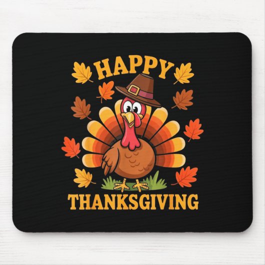Happy Thanksgiving Turkey Family Dinner Thanksgivi Mousepad (Vorne)