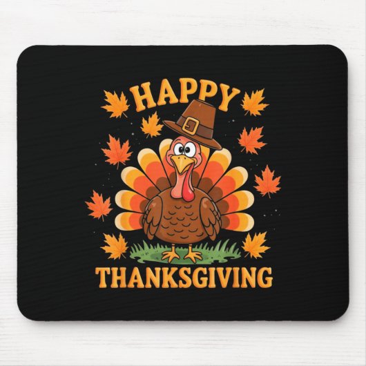 Happy Thanksgiving Turkey Family Dinner Thanksgivi Mousepad (Vorne)