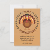Happy Thanksgiving Turkey Flat Grußkarte Karte (Vorderseite)