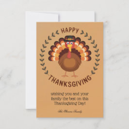 Happy Thanksgiving Turkey Flat Grußkarte Karte