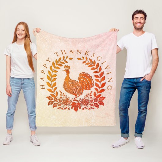 Happy Thanksgiving Turkey Fleece Blanket (Beispiel)
