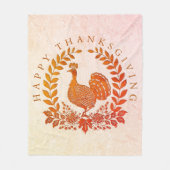 Happy Thanksgiving Turkey Fleece Blanket (Vorderseite)