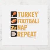 Happy Thanksgiving Turkey Football Nickerchen Wied Schaumweinetikett (Einzelnes Label)