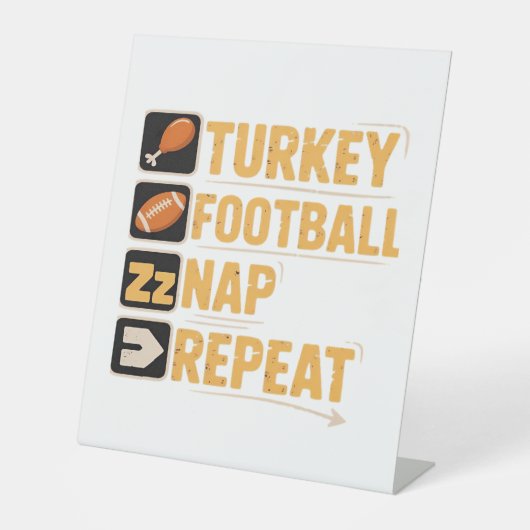 Happy Thanksgiving Turkey Football Nickerchen Wied Sockelschild (Vorderseite)