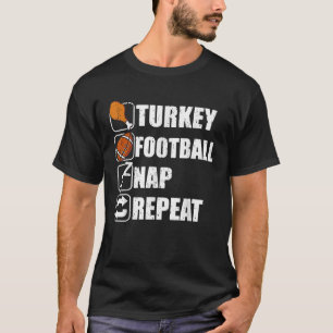 Happy Thanksgiving Turkey Football Nickerchen Wied T-Shirt