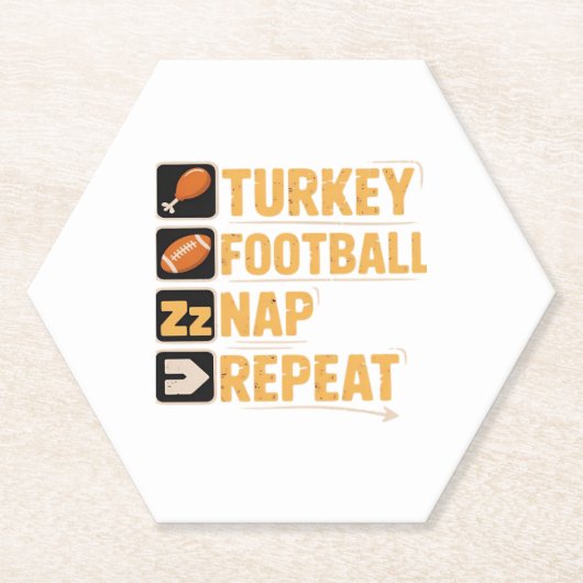 Happy Thanksgiving Turkey Football Nickerchen Wied Untersetzer (Vorderseite)