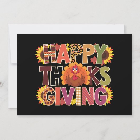 Happy Thanksgiving Turkey Funny Pumpkin Jahreszeit Einladung (Vorderseite)