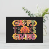 Happy Thanksgiving Turkey Funny Pumpkin Jahreszeit Einladung (Stehend Vorderseite)