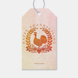 Happy Thanksgiving Turkey Gift Tag Geschenkanhänger