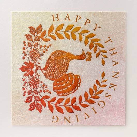 Happy Thanksgiving Turkey Jigsaw Puzzle (Horizontal)