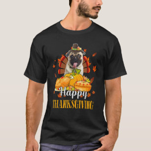 Happy Thanksgiving Turkey Mops TrageHat Fall Pum T-Shirt