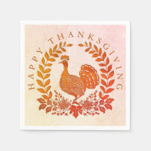 Happy Thanksgiving Turkey Napkins