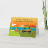 Happy Thanksgiving Turkey on Golf Course With Pie  Karte (Vorderseite)